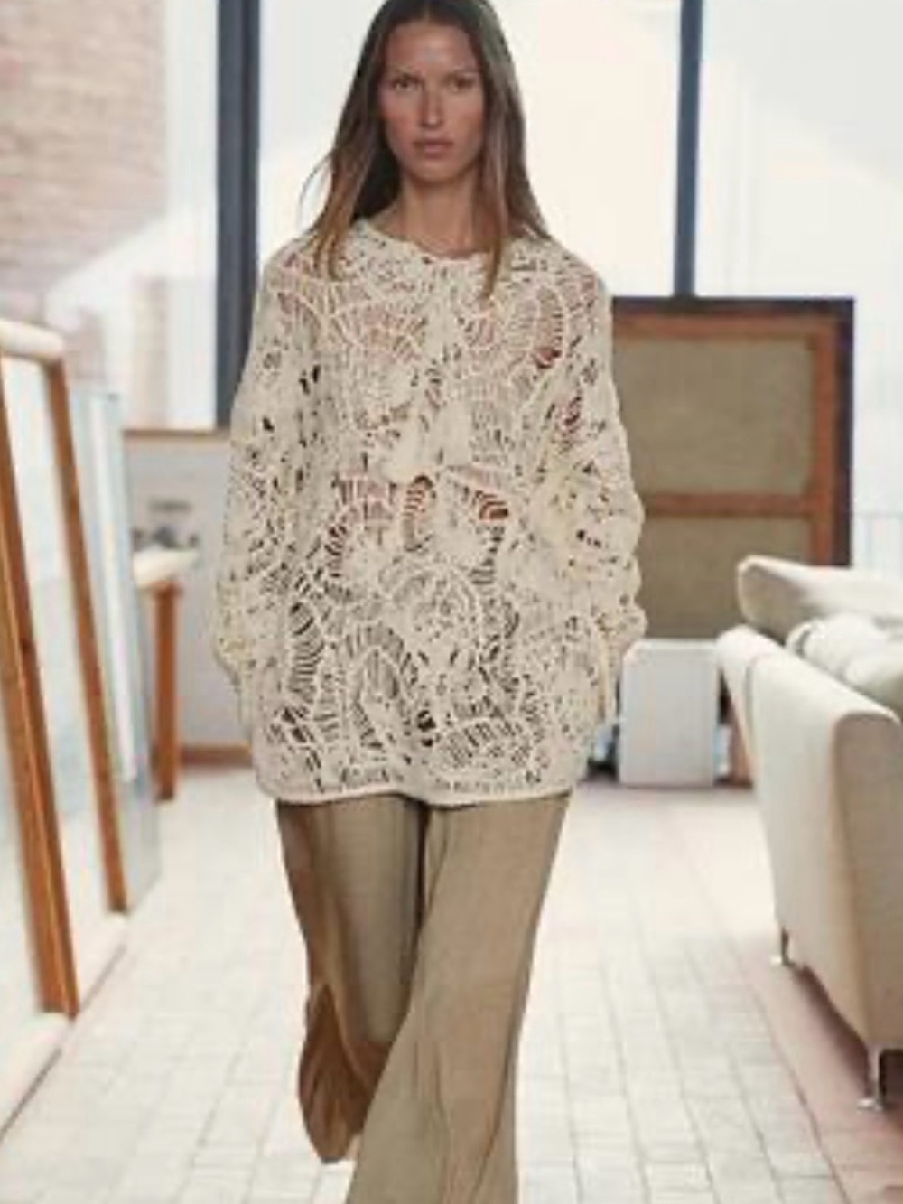 NWT Zara open knit tassel dress XS/S